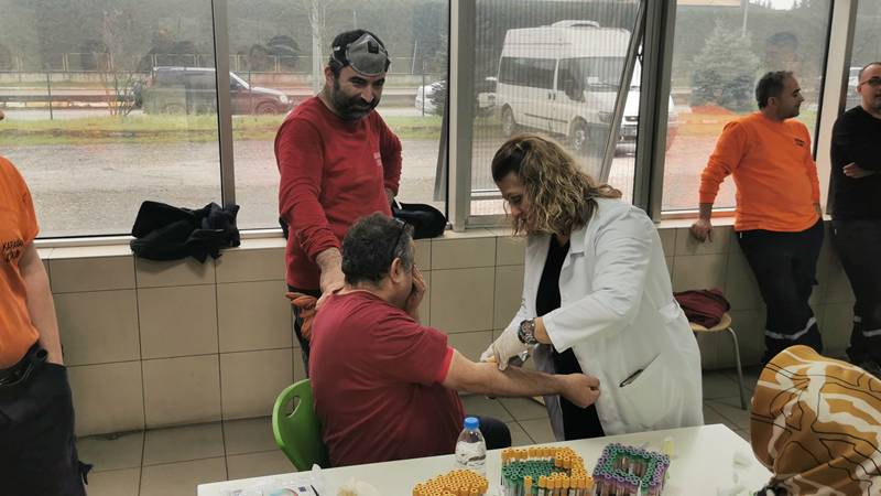 Düzce’de Organize Sanayi Bölgelerinde çalışan yaklaşık 15 bin personel sağlık