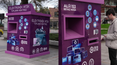 Düzce Belediyesi şehir merkezindeki 9 farklı noktaya yerleştirdiği elektronik atık