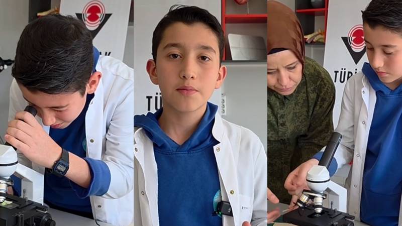 Düzce’de ortaokul öğrencisi Yusuf Eymen Çiçek, atık pirinç kabuklarını değerlendirerek