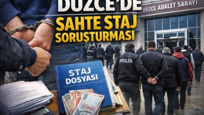 Düzce’de lise öğrencilerinin bilgileri kullanılarak usulsüz staj işlemleri yapıldığı iddiasıyla