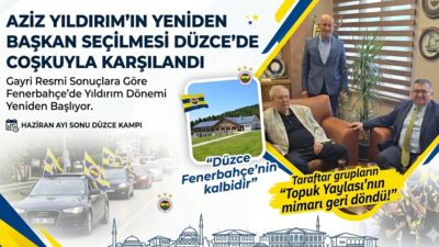 Fenerbahçe’nin efsane başkanı Aziz Yıldırım, yeniden başkanlık koltuğuna oturdu. Düzce’deki