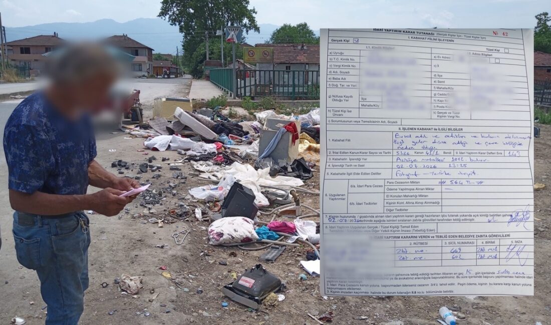Aziziye Mahallesi’nde çevreyi kirleten şahsa para cezası uygulandı Düzce Belediyesi
