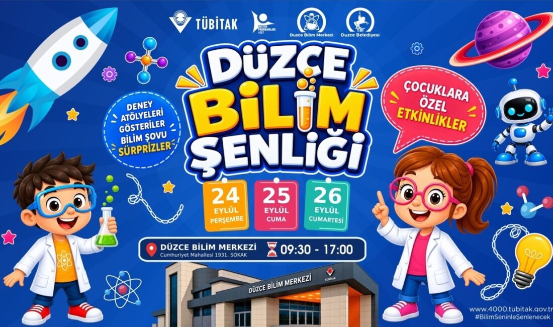 Düzce Belediyesi’nin vizyon projelerinden biri olarak kente kazandırılan Düzce Bilim